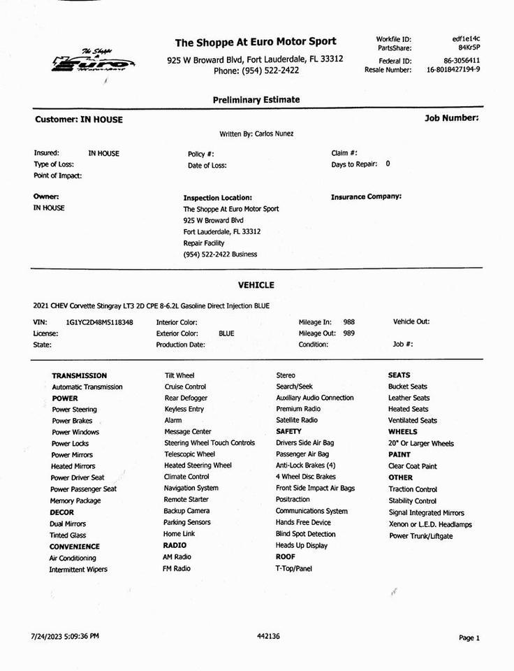 2021 Chevrolet Corvette Stingray Indianapolis IN