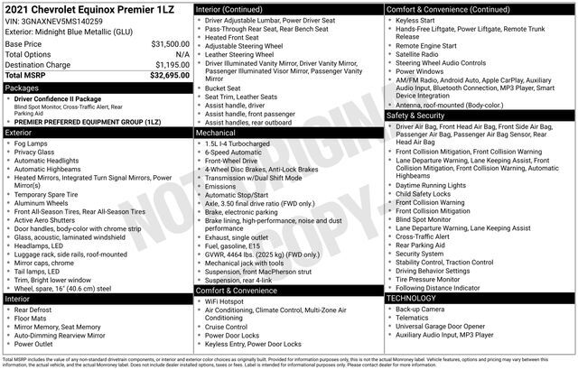 2021 Chevrolet Equinox Premier Raleigh NC