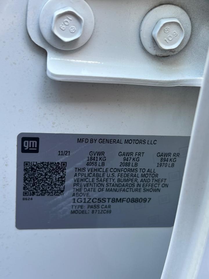 2021 Chevrolet Malibu FWD 1FL Austin TX