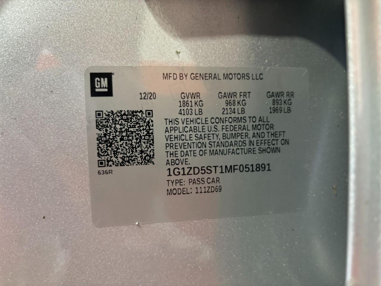 2021 Chevrolet Malibu FWD LT Franklin OH