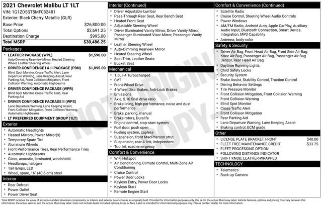 2021 Chevrolet Malibu LT Raleigh NC