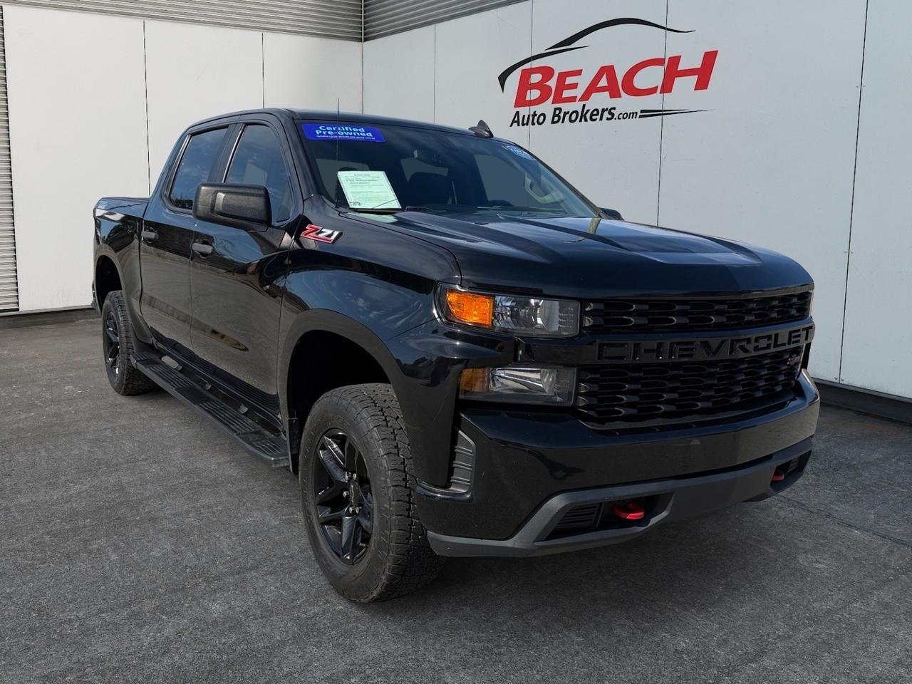 2021 Chevrolet Silverado 1500 Custom Trail Boss, APPLE CARPLAY/ANDROID AUTO, RED TOW HOOKS, TOW PACKAGE, BLUETOOTH, WIFI, BACKUP CAMERA, POWER/HEATED MIRRORS, REMOTE START, CLEAN CARFAX, ONLY 1 OWNER,!