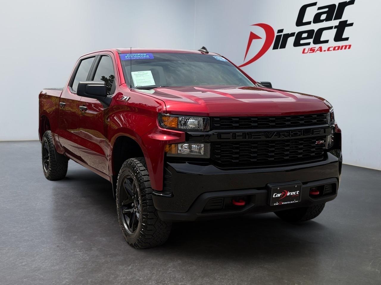 2021 Chevrolet Silverado 1500 Custom Trail Boss, HARD TONNEAU COVER, BED LINER, POWER TAILGATE, BACKUP CAMERA WITH PARKING SENSORS, REMOTE START, TINTED WINDOWS, APPLE CARPLAY/ANDROID AUTO, TOW PACKAGE, LOW MILES, 1 OWNER, CLEAN CARFAX, BECOME A BOSS BEHIND THE WHEEL!