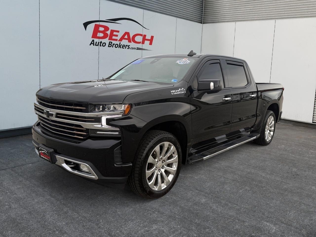 2021 Chevrolet Silverado 1500 High Country, HEATED/VENTILATED SEATS, HEATED REAR SEATS, SUNROOF, APPLE CARPLAY/ANDROID AUTO, RUNNING BOARDS, TOW PACAKAGE, POWER SLIDING REAR WINDOW, POWER FOLDING MIRRORS, UNIVERSAL GARAGE DOOR OPENER, BOSE SPEAKERS, CLEAN CARFAX, THIS CHEVROLET H