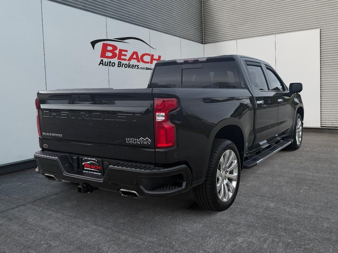 2021 Chevrolet Silverado 1500 High Country, HEATED/VENTILATED SEATS, HEATED REAR SEATS, SUNROOF, APPLE CARPLAY/ANDROID AUTO, RUNNING BOARDS, TOW PACAKAGE, POWER SLIDING REAR WINDOW, POWER FOLDING MIRRORS, UNIVERSAL GARAGE DOOR OPENER, BOSE SPEAKERS, CLEAN CARFAX, THIS CHEVROLET H Norfolk VA