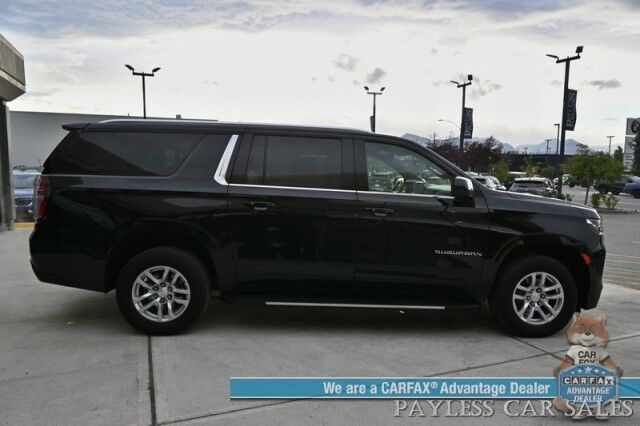 2021 Chevrolet Suburban LT / 4X4 / AutoStart / Power & Heated Leather Seats / Bose Speakers / Forward Collision Alert / Apple CarPlay & Android Auto / Keyless Entry & Start / Running Boards / Rear Park Assist / 3rd Row / Seats 8 / Tow Pkg Anchorage AK