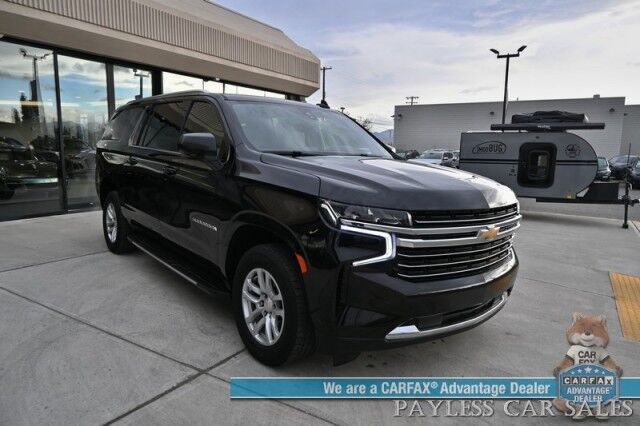 2021 Chevrolet Suburban LT / 4X4 / AutoStart / Power & Heated Leather Seats / Bose Speakers / Forward Collision Alert / Apple CarPlay & Android Auto / Keyless Entry & Start / Running Boards / Rear Park Assist / 3rd Row / Seats 8 / Tow Pkg Anchorage AK