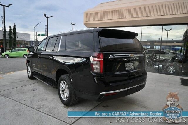 2021 Chevrolet Suburban LT / 4X4 / AutoStart / Power & Heated Leather Seats / Bose Speakers / Forward Collision Alert / Apple CarPlay & Android Auto / Keyless Entry & Start / Running Boards / Rear Park Assist / 3rd Row / Seats 8 / Tow Pkg Anchorage AK