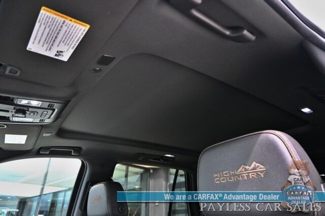 2021 Chevrolet Tahoe High Country / 4X4 / Turbo Diesel / Auto Start / Power Heated & Cooled Leather Seats / Heated Steering / Panoramic Sunroof / Bose Speakers / HUD / Lane Depart & Blind Spot / Rear Captain Chairs / 3rd Row / Tow Pkg / 1-Owner Anchorage AK