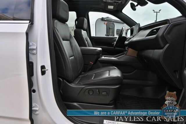 2021 Chevrolet Tahoe High Country / 4X4 / Turbo Diesel / Auto Start / Power Heated & Cooled Leather Seats / Heated Steering / Panoramic Sunroof / Bose Speakers / HUD / Lane Depart & Blind Spot / Rear Captain Chairs / 3rd Row / Tow Pkg / 1-Owner Anchorage AK