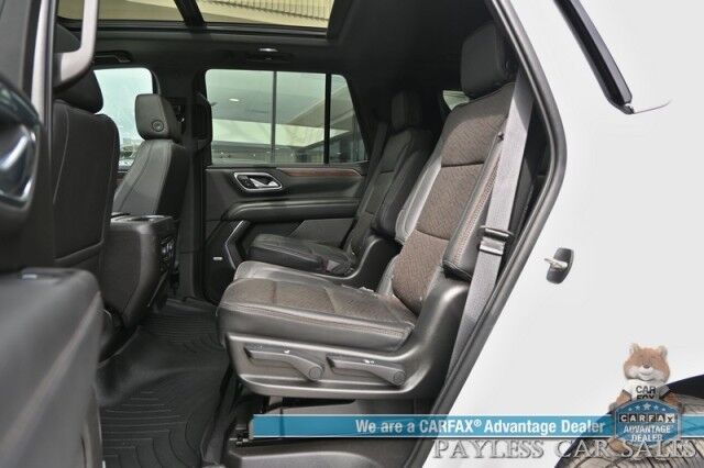 2021 Chevrolet Tahoe High Country / 4X4 / Turbo Diesel / Auto Start / Power Heated & Cooled Leather Seats / Heated Steering / Panoramic Sunroof / Bose Speakers / HUD / Lane Depart & Blind Spot / Rear Captain Chairs / 3rd Row / Tow Pkg / 1-Owner Anchorage AK