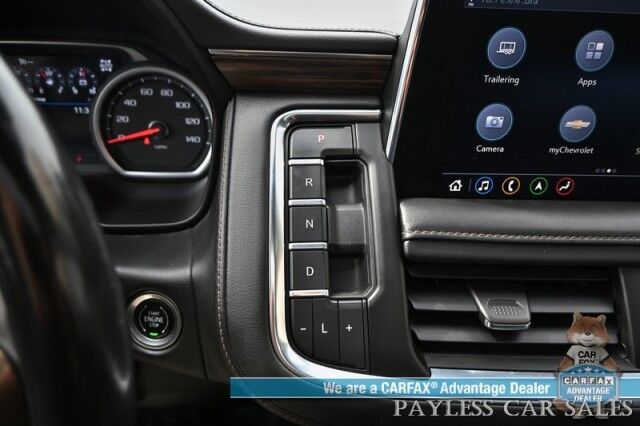 2021 Chevrolet Tahoe High Country / 4X4 / Turbo Diesel / Auto Start / Power Heated & Cooled Leather Seats / Heated Steering / Panoramic Sunroof / Bose Speakers / HUD / Lane Depart & Blind Spot / Rear Captain Chairs / 3rd Row / Tow Pkg / 1-Owner Anchorage AK