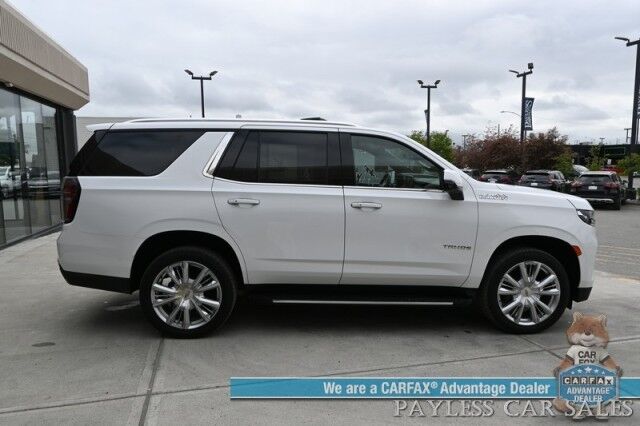2021 Chevrolet Tahoe High Country / 4X4 / Turbo Diesel / Auto Start / Power Heated & Cooled Leather Seats / Heated Steering / Panoramic Sunroof / Bose Speakers / HUD / Lane Depart & Blind Spot / Rear Captain Chairs / 3rd Row / Tow Pkg / 1-Owner Anchorage AK