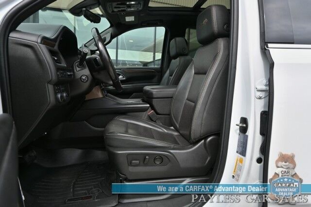 2021 Chevrolet Tahoe High Country / 4X4 / Turbo Diesel / Auto Start / Power Heated & Cooled Leather Seats / Heated Steering / Panoramic Sunroof / Bose Speakers / HUD / Lane Depart & Blind Spot / Rear Captain Chairs / 3rd Row / Tow Pkg / 1-Owner Anchorage AK