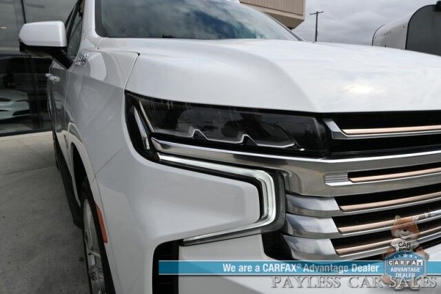 2021 Chevrolet Tahoe High Country / 4X4 / Turbo Diesel / Auto Start / Power Heated & Cooled Leather Seats / Heated Steering / Panoramic Sunroof / Bose Speakers / HUD / Lane Depart & Blind Spot / Rear Captain Chairs / 3rd Row / Tow Pkg / 1-Owner Anchorage AK