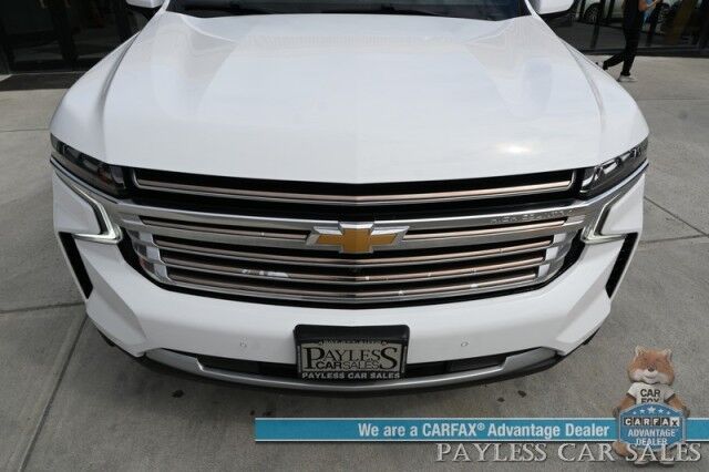 2021 Chevrolet Tahoe High Country / 4X4 / Turbo Diesel / Auto Start / Power Heated & Cooled Leather Seats / Heated Steering / Panoramic Sunroof / Bose Speakers / HUD / Lane Depart & Blind Spot / Rear Captain Chairs / 3rd Row / Tow Pkg / 1-Owner Anchorage AK