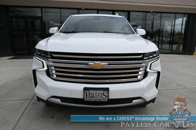 2021 Chevrolet Tahoe High Country / 4X4 / Turbo Diesel / Auto Start / Power Heated & Cooled Leather Seats / Heated Steering / Panoramic Sunroof / Bose Speakers / HUD / Lane Depart & Blind Spot / Rear Captain Chairs / 3rd Row / Tow Pkg / 1-Owner Anchorage AK