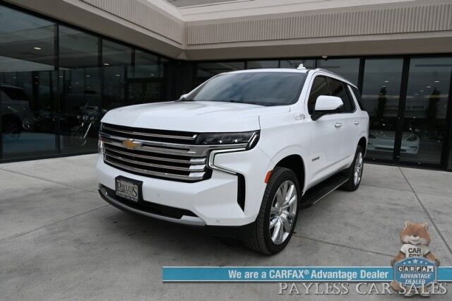 2021 Chevrolet Tahoe High Country / 4X4 / Turbo Diesel / Auto Start / Power Heated & Cooled Leather Seats / Heated Steering / Panoramic Sunroof / Bose Speakers / HUD / Lane Depart & Blind Spot / Rear Captain Chairs / 3rd Row / Tow Pkg / 1-Owner Anchorage AK