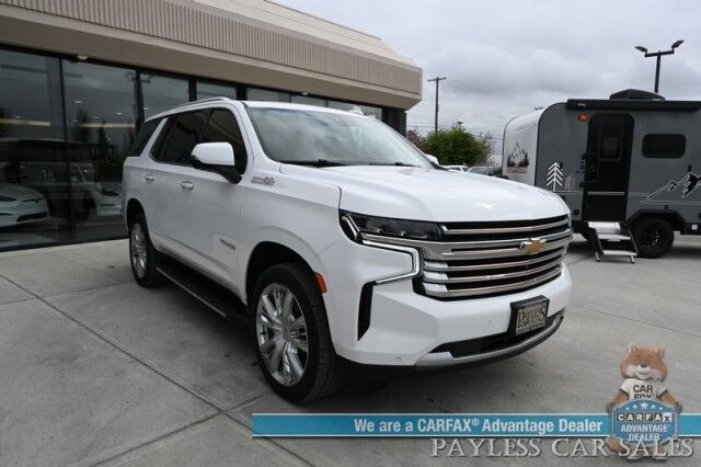 2021 Chevrolet Tahoe High Country / 4X4 / Turbo Diesel / Auto Start / Power Heated & Cooled Leather Seats / Heated Steering / Panoramic Sunroof / Bose Speakers / HUD / Lane Depart & Blind Spot / Rear Captain Chairs / 3rd Row / Tow Pkg / 1-Owner Anchorage AK