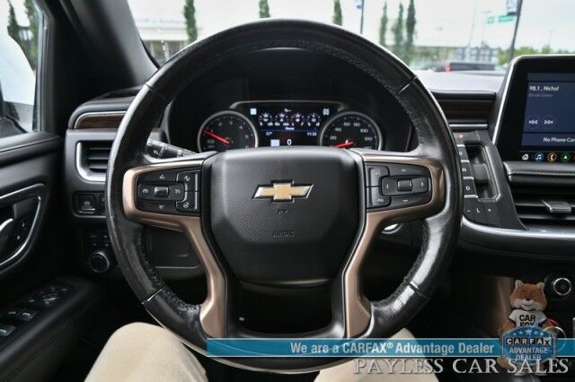 2021 Chevrolet Tahoe High Country / 4X4 / Turbo Diesel / Auto Start / Power Heated & Cooled Leather Seats / Heated Steering / Panoramic Sunroof / Bose Speakers / HUD / Lane Depart & Blind Spot / Rear Captain Chairs / 3rd Row / Tow Pkg / 1-Owner Anchorage AK
