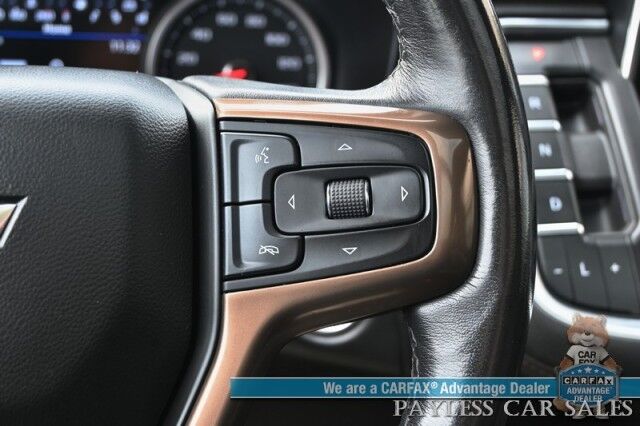 2021 Chevrolet Tahoe High Country / 4X4 / Turbo Diesel / Auto Start / Power Heated & Cooled Leather Seats / Heated Steering / Panoramic Sunroof / Bose Speakers / HUD / Lane Depart & Blind Spot / Rear Captain Chairs / 3rd Row / Tow Pkg / 1-Owner Anchorage AK