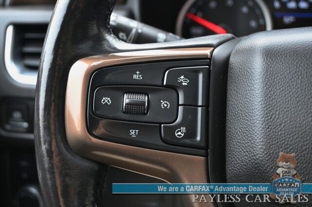 2021 Chevrolet Tahoe High Country / 4X4 / Turbo Diesel / Auto Start / Power Heated & Cooled Leather Seats / Heated Steering / Panoramic Sunroof / Bose Speakers / HUD / Lane Depart & Blind Spot / Rear Captain Chairs / 3rd Row / Tow Pkg / 1-Owner Anchorage AK