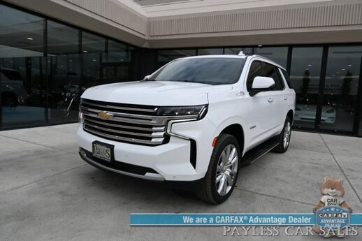 2021 Chevrolet Tahoe High Country / 4X4 / Turbo Diesel / Auto Start / Power Heated & Cooled Leather Seats / Heated Steering / Panoramic Sunroof / Bose Speakers / HUD / Lane Depart & Blind Spot / Rear Captain Chairs / 3rd Row / Tow Pkg / 1-Owner Anchorage AK