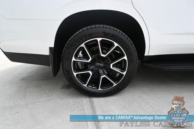 2021 Chevrolet Tahoe RST / 4X4 / AutoStart / Luxury Pkg / Front & Rear Heated Leather Seats / Heated Steering Wheel / Navigation / Bose Speakers / Lane Departure & Blind Spot Alert / Rear Entertainment / Power 3rd Row / Seats 8 / Tow Pkg / 1-Owner Anchorage AK