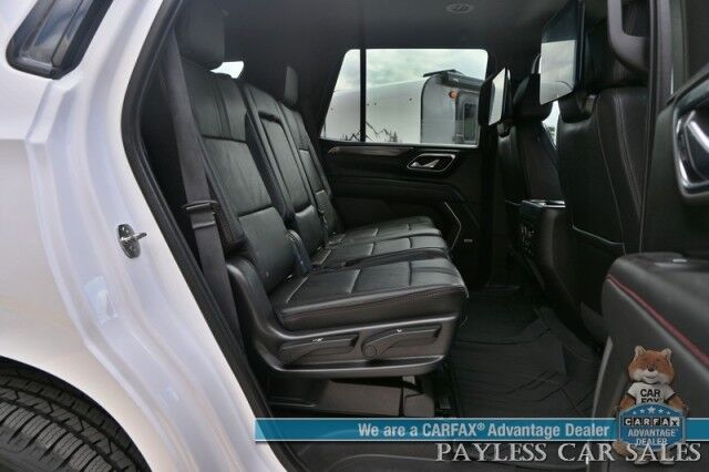 2021 Chevrolet Tahoe RST / 4X4 / AutoStart / Luxury Pkg / Front & Rear Heated Leather Seats / Heated Steering Wheel / Navigation / Bose Speakers / Lane Departure & Blind Spot Alert / Rear Entertainment / Power 3rd Row / Seats 8 / Tow Pkg / 1-Owner Anchorage AK