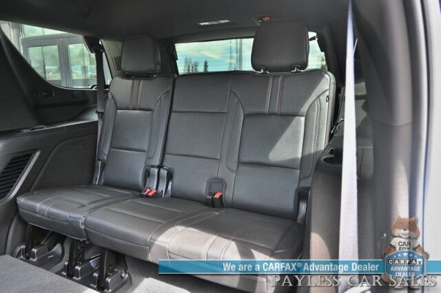 2021 Chevrolet Tahoe RST / 4X4 / AutoStart / Luxury Pkg / Front & Rear Heated Leather Seats / Heated Steering Wheel / Navigation / Bose Speakers / Lane Departure & Blind Spot Alert / Rear Entertainment / Power 3rd Row / Seats 8 / Tow Pkg / 1-Owner Anchorage AK