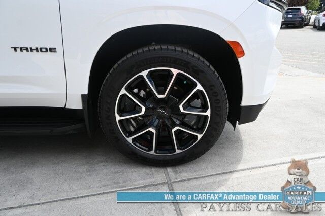 2021 Chevrolet Tahoe RST / 4X4 / AutoStart / Luxury Pkg / Front & Rear Heated Leather Seats / Heated Steering Wheel / Navigation / Bose Speakers / Lane Departure & Blind Spot Alert / Rear Entertainment / Power 3rd Row / Seats 8 / Tow Pkg / 1-Owner Anchorage AK