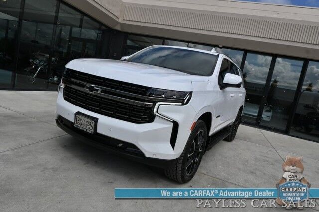 2021 Chevrolet Tahoe RST / 4X4 / AutoStart / Luxury Pkg / Front & Rear Heated Leather Seats / Heated Steering Wheel / Navigation / Bose Speakers / Lane Departure & Blind Spot Alert / Rear Entertainment / Power 3rd Row / Seats 8 / Tow Pkg / 1-Owner Anchorage AK