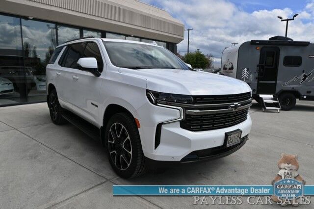 2021 Chevrolet Tahoe RST / 4X4 / AutoStart / Luxury Pkg / Front & Rear Heated Leather Seats / Heated Steering Wheel / Navigation / Bose Speakers / Lane Departure & Blind Spot Alert / Rear Entertainment / Power 3rd Row / Seats 8 / Tow Pkg / 1-Owner Anchorage AK