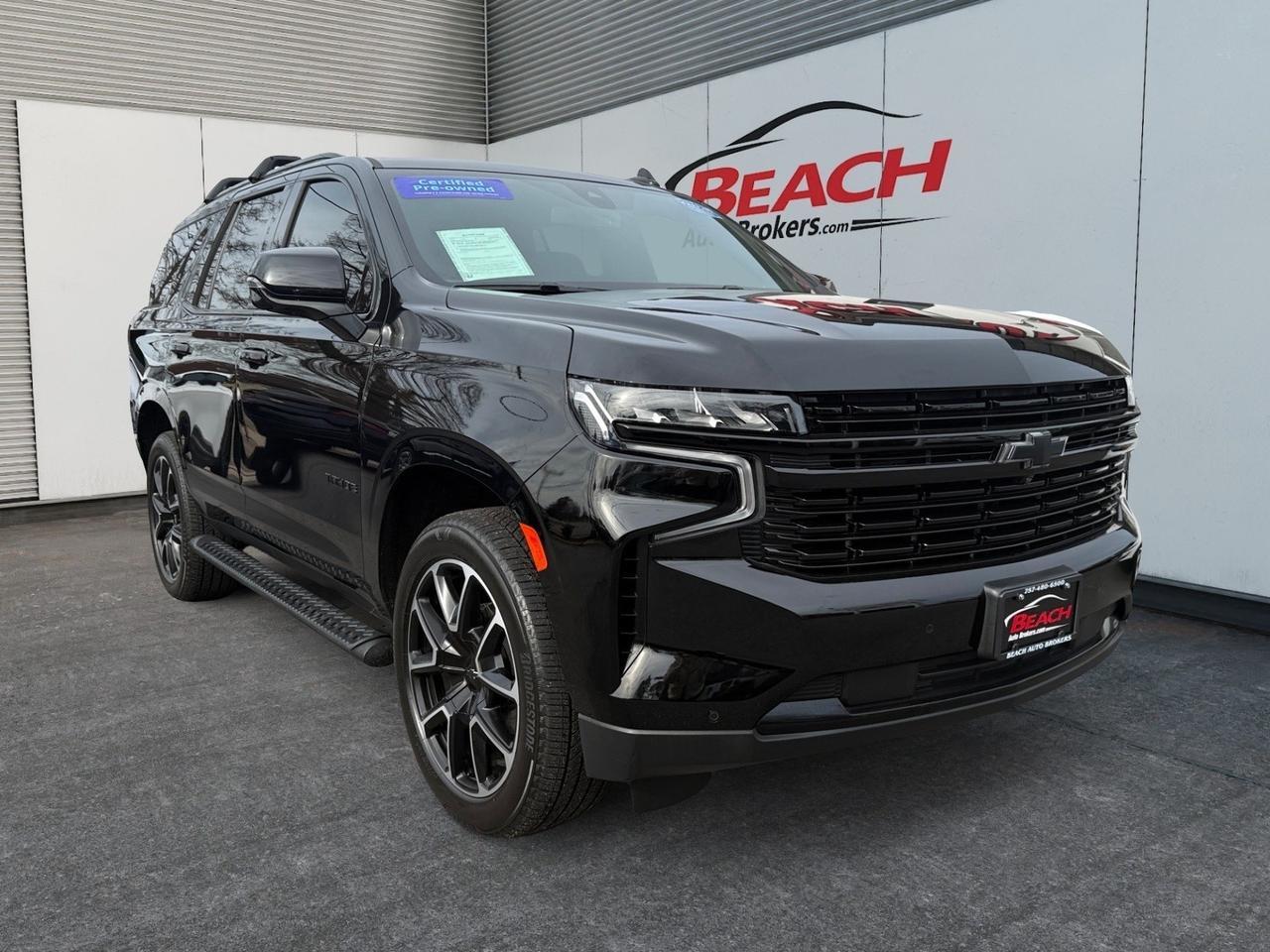 2021 Chevrolet Tahoe RST, HEATED FRONT AND REAR SEATS, MOONROOF, CAPTAINS CHAIRS, 3RD ROW, BOSE SPEAKERS, APPLE CARPLAY/ANDROID AUTO, UNIVERSAL GARAGE DOOR OPENER, POWER FOLDING MIRRORS, RUNNING BOARDS, CLEAN CARFAX, GREAT FAMILY VEHICLE FOR A GREAT PRICE!
