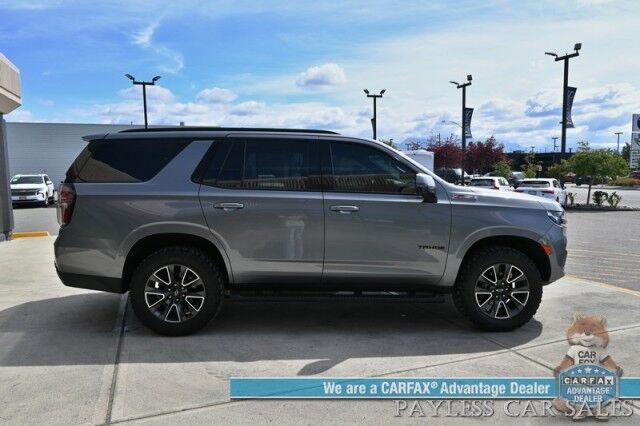 2021 Chevrolet Tahoe Z71 / 4X4 / Signature & Luxury Pkg / Auto Start / Power & Heated Leather Seats / Heated Steering / Bose Speakers / Pano Sunroof / Apple CarPlay & Android Auto / 3rd Row / Seats 7 / 360 Cam / Tow Pkg Anchorage AK