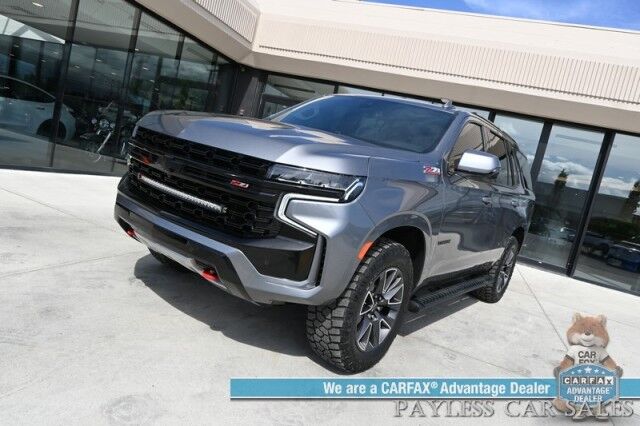 2021 Chevrolet Tahoe Z71 / 4X4 / Signature & Luxury Pkg / Auto Start / Power & Heated Leather Seats / Heated Steering / Bose Speakers / Pano Sunroof / Apple CarPlay & Android Auto / 3rd Row / Seats 7 / 360 Cam / Tow Pkg Anchorage AK