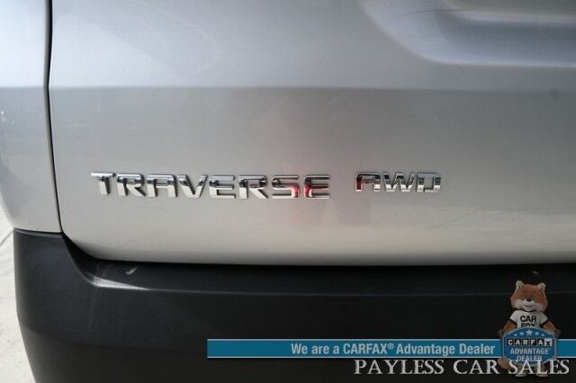 2021 Chevrolet Traverse LS / AWD / 3.6L V6 / Power Locks, Windows & Mirrors / Premium Cloth Seats / Apple CarPlay & Android Auto / Cruise Control / 3rd Row / Seats 8 / 25 MPG / Aluminum Wheels / Back Up Cam / Block Heate Anchorage AK