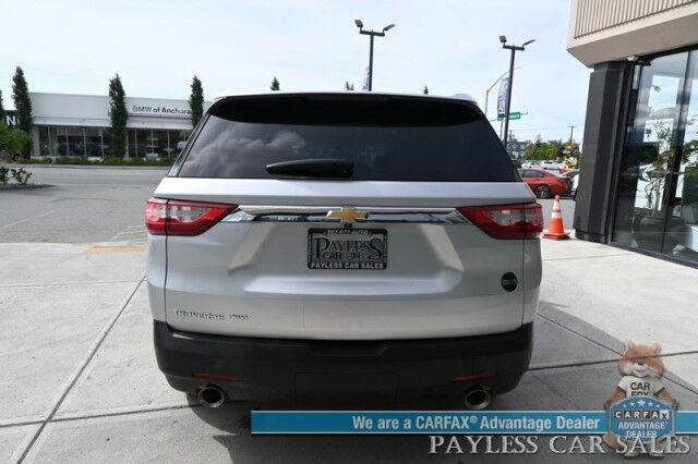 2021 Chevrolet Traverse LS / AWD / 3.6L V6 / Power Locks, Windows & Mirrors / Premium Cloth Seats / Apple CarPlay & Android Auto / Cruise Control / 3rd Row / Seats 8 / 25 MPG / Aluminum Wheels / Back Up Cam / Block Heate Anchorage AK