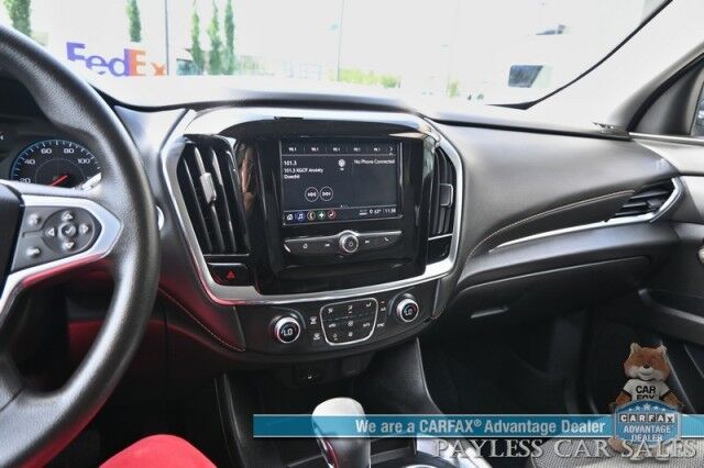 2021 Chevrolet Traverse LS / AWD / 3.6L V6 / Power Locks, Windows & Mirrors / Premium Cloth Seats / Apple CarPlay & Android Auto / Cruise Control / 3rd Row / Seats 8 / 25 MPG / Aluminum Wheels / Back Up Cam / Block Heate Anchorage AK
