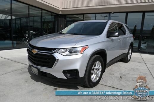 2021 Chevrolet Traverse LS / AWD / 3.6L V6 / Power Locks, Windows & Mirrors / Premium Cloth Seats / Apple CarPlay & Android Auto / Cruise Control / 3rd Row / Seats 8 / 25 MPG / Aluminum Wheels / Back Up Cam / Block Heate Anchorage AK