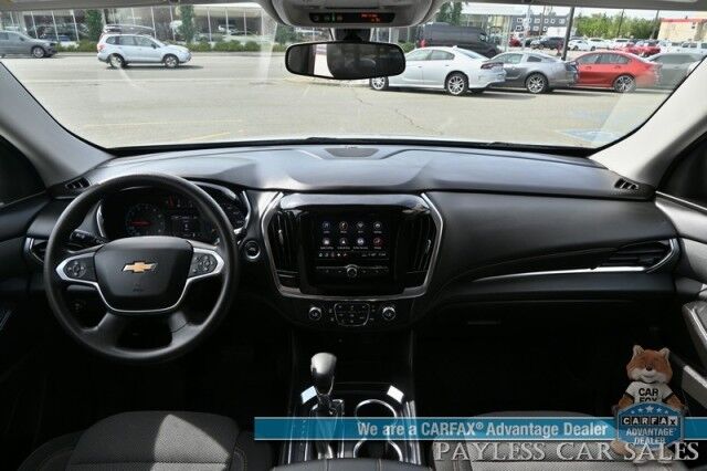 2021 Chevrolet Traverse LS / AWD / 3.6L V6 / Power Locks, Windows & Mirrors / Premium Cloth Seats / Apple CarPlay & Android Auto / Cruise Control / 3rd Row / Seats 8 / 25 MPG / Aluminum Wheels / Back Up Cam / Block Heate Anchorage AK