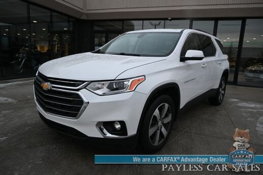 2021 Chevrolet Traverse LT / AWD / 3.6L V6 / Auto Start / Power & Heated Leather Seats / Navigation / Sunroof / Bose Speakers / Blind Spot Alert / Apple CarPlay & Android Auto / 360 View Camera / 3rd Row / Captain Chairs / Seats 7 / Power Liftgate Anchorage AK