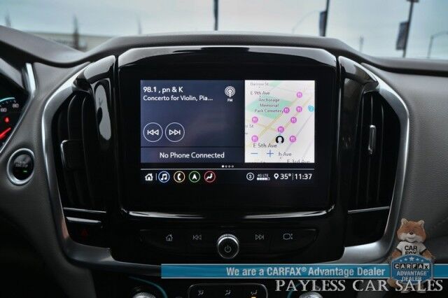 2021 Chevrolet Traverse LT / Premium Pkg / AWD / 3.6L V6 / Auto Start / Power & Heated Leather Seats / Navigation / Dual Sunroof / Bose Speakers / Blind Spot Alert / Apple CarPlay & Android Auto / 360 Camera / 3rd Row / Seats 7 / Power Liftgate Anchorage AK