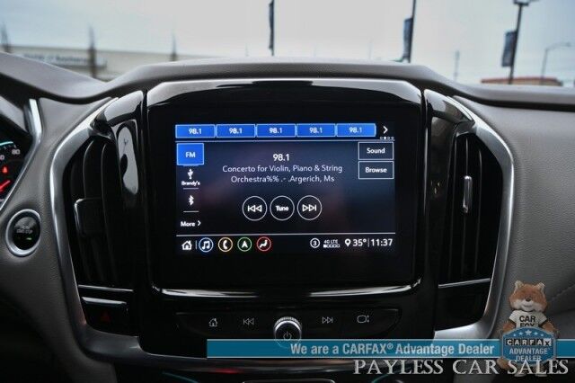 2021 Chevrolet Traverse LT / Premium Pkg / AWD / 3.6L V6 / Auto Start / Power & Heated Leather Seats / Navigation / Dual Sunroof / Bose Speakers / Blind Spot Alert / Apple CarPlay & Android Auto / 360 Camera / 3rd Row / Seats 7 / Power Liftgate Anchorage AK