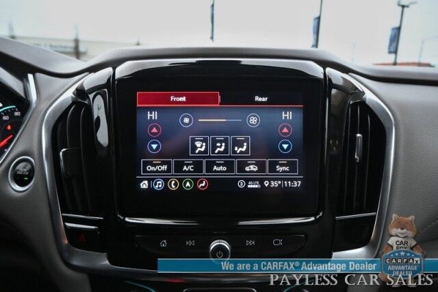 2021 Chevrolet Traverse LT / Premium Pkg / AWD / 3.6L V6 / Auto Start / Power & Heated Leather Seats / Navigation / Dual Sunroof / Bose Speakers / Blind Spot Alert / Apple CarPlay & Android Auto / 360 Camera / 3rd Row / Seats 7 / Power Liftgate Anchorage AK