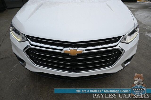 2021 Chevrolet Traverse LT / Premium Pkg / AWD / 3.6L V6 / Auto Start / Power & Heated Leather Seats / Navigation / Dual Sunroof / Bose Speakers / Blind Spot Alert / Apple CarPlay & Android Auto / 360 Camera / 3rd Row / Seats 7 / Power Liftgate Anchorage AK