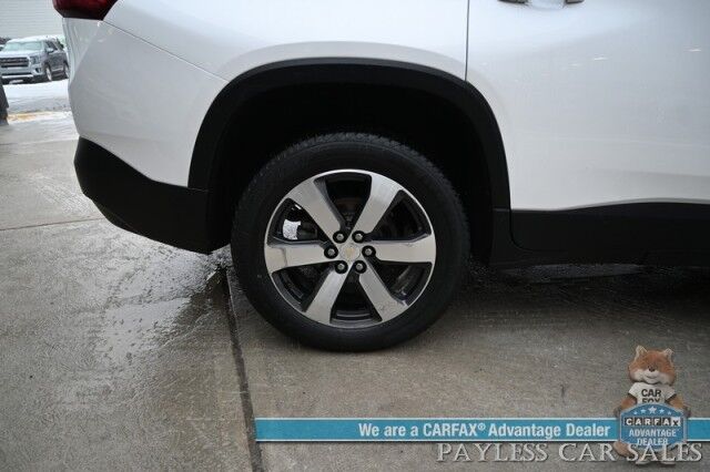 2021 Chevrolet Traverse LT / Premium Pkg / AWD / 3.6L V6 / Auto Start / Power & Heated Leather Seats / Navigation / Dual Sunroof / Bose Speakers / Blind Spot Alert / Apple CarPlay & Android Auto / 360 Camera / 3rd Row / Seats 7 / Power Liftgate Anchorage AK