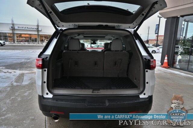 2021 Chevrolet Traverse LT / Premium Pkg / AWD / 3.6L V6 / Auto Start / Power & Heated Leather Seats / Navigation / Dual Sunroof / Bose Speakers / Blind Spot Alert / Apple CarPlay & Android Auto / 360 Camera / 3rd Row / Seats 7 / Power Liftgate Anchorage AK