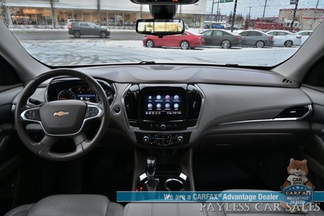 2021 Chevrolet Traverse LT / Premium Pkg / AWD / 3.6L V6 / Auto Start / Power & Heated Leather Seats / Navigation / Dual Sunroof / Bose Speakers / Blind Spot Alert / Apple CarPlay & Android Auto / 360 Camera / 3rd Row / Seats 7 / Power Liftgate Anchorage AK