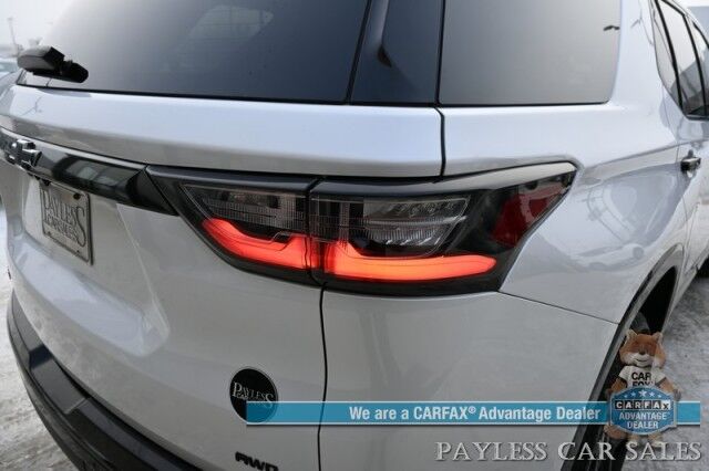 2021 Chevrolet Traverse Premier / AWD / Redline Edition / Auto Start / Heated & Cooled Leather Seats / Heated Steering Wheel / Navigation / Sunroof / Bose Speakers / Apple CarPlay & Android Auto / Rear Captain Chairs / Seats 7 / Tow Pkg Anchorage AK